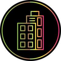 edificio línea degradado debido color icono diseño vector