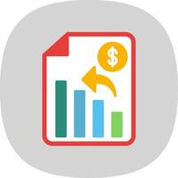 Analytics Flat Curve Icon Design vector