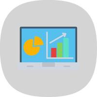 Analytics Flat Curve Icon Design vector