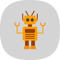 Robot Flat Curve Icon Design vector