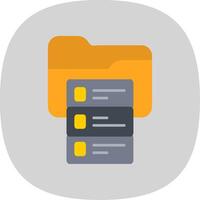 Folder Flat Curve Icon Design vector