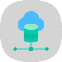 Cloud Database Flat Curve Icon Design vector