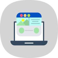 Landing Page Flat Curve Icon Design vector
