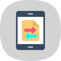 Data Transfer Flat Curve Icon Design vector