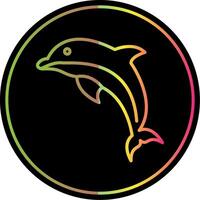 Dolphin Line Gradient Due Color Icon Design vector