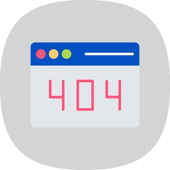 Error 404 Flat Curve Icon Design vector