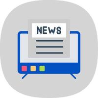 Noticias plano curva icono diseño vector