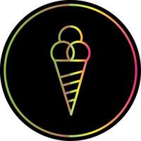 Ice Cream Cone Line Gradient Due Color Icon Design vector