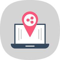 Share Location Flat Curve Icon Design vector