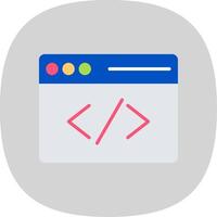 Coding Flat Curve Icon Design vector