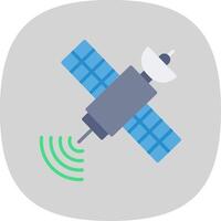 Satellite Flat Curve Icon Design vector