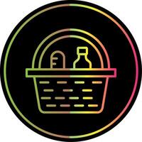 Picnic Basket Line Gradient Due Color Icon Design vector