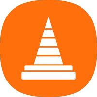 Traffic Cone Glyph Curve Icon Design vector
