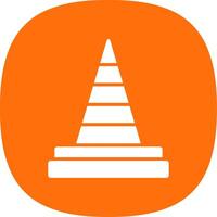 Traffic Cone Glyph Curve Icon Design vector