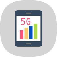 5g Flat Curve Icon Design vector