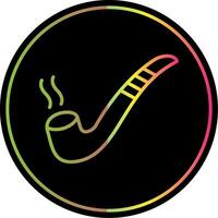 Smoking Pipe Line Gradient Due Color Icon Design vector