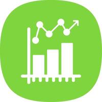 Statistical Chart Glyph Curve Icon Design vector