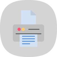 Printer Flat Curve Icon Design vector