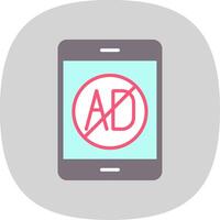 Ad Blocker Flat Curve Icon Design vector