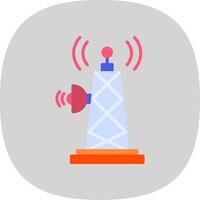 Signal Tower Flat Curve Icon Design vector