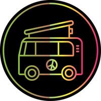 Camper Van Line Gradient Due Color Icon Design vector