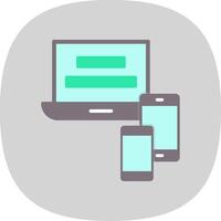 Responsive Website Flat Curve Icon Design vector