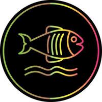 Flounder Line Gradient Due Color Icon Design vector