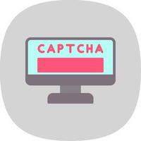 Captcha Flat Curve Icon Design vector