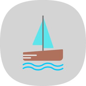 Catamaran Flat Curve Icon Design vector
