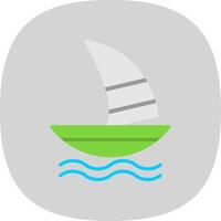 Windsurf Flat Curve Icon Design vector