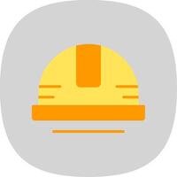 Helmet Flat Curve Icon Design vector