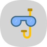 Snorkling Flat Curve Icon Design vector