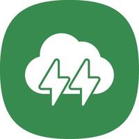 Lightening Glyph Curve Icon Design vector