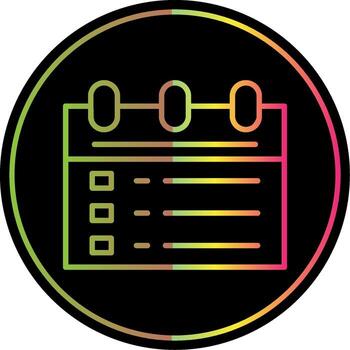 calendario línea degradado debido color icono diseño vector