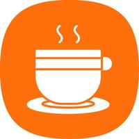 Teacup Glyph Curve Icon Design vector