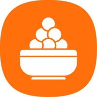 Laddu Glyph Curve Icon Design vector