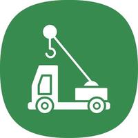 Crane Truck Glyph Curve Icon Design vector