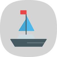 Yatch Flat Curve Icon Design vector