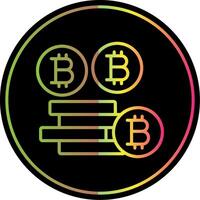 Bitcoins Bitcoins Line Gradient Due Color Icon Design vector