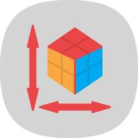 rubik plano curva icono diseño vector