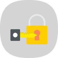 Padlock Flat Curve Icon Design vector