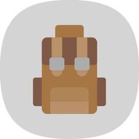 Hiking Back Pack Flat Curve Icon Design vector