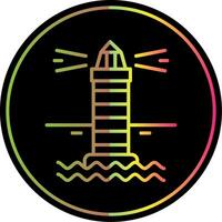 Lighthouse Line Gradient Due Color Icon Design vector