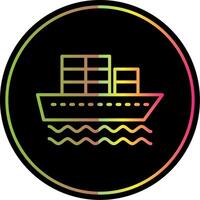 Container Ship Line Gradient Due Color Icon Design vector