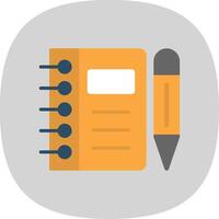 Notebook Flat Curve Icon Design vector