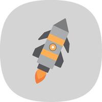 Missile Flat Curve Icon Design vector