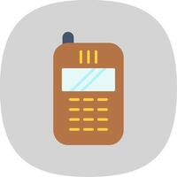 teléfono plano curva icono diseño vector