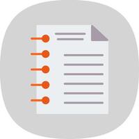 Note Page Flat Curve Icon Design vector