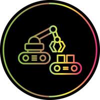 Robotic Produce Sorting Line Gradient Due Color Icon Design vector