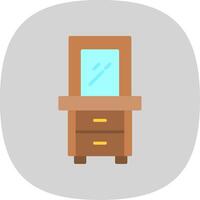 Dresser Flat Curve Icon Design vector